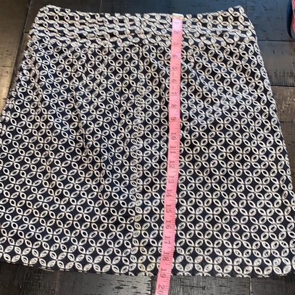 Grace Eyelet Bow Front Black White Lined Skirt 10​ - Picture 8 of 8